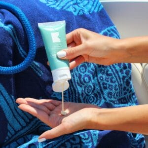 apply sunscreen in spf 50 or higher to protect skin from sun damage