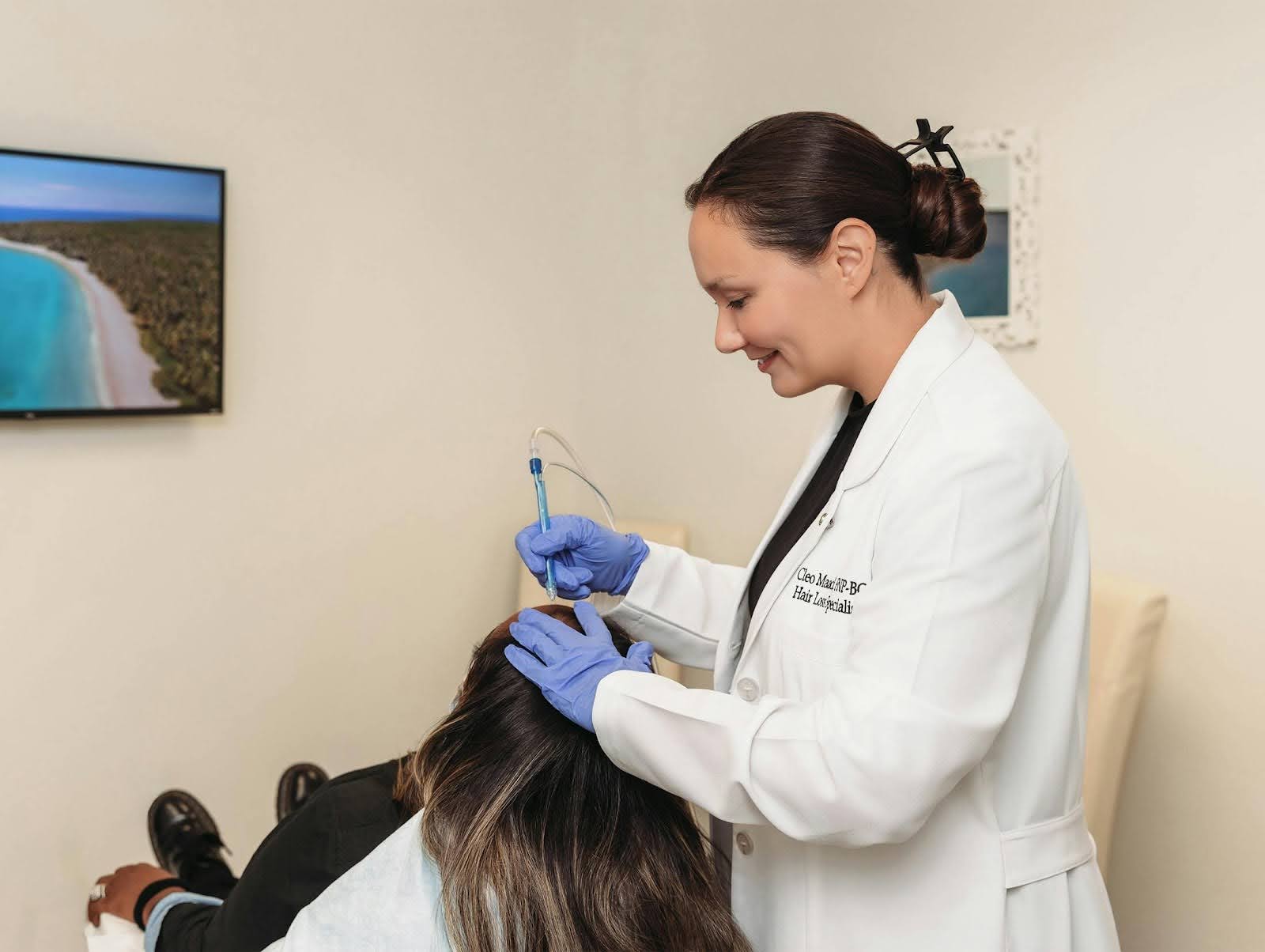 provider performing prp hair restoration